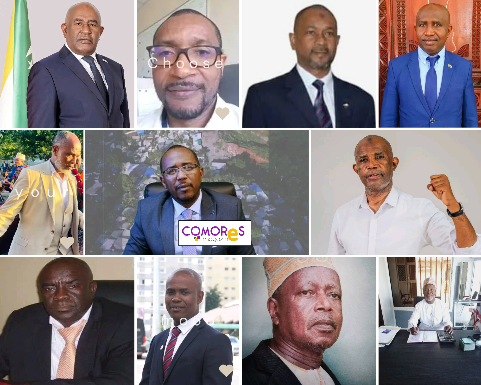 Les 11 candidats au poste de l'union de Comores